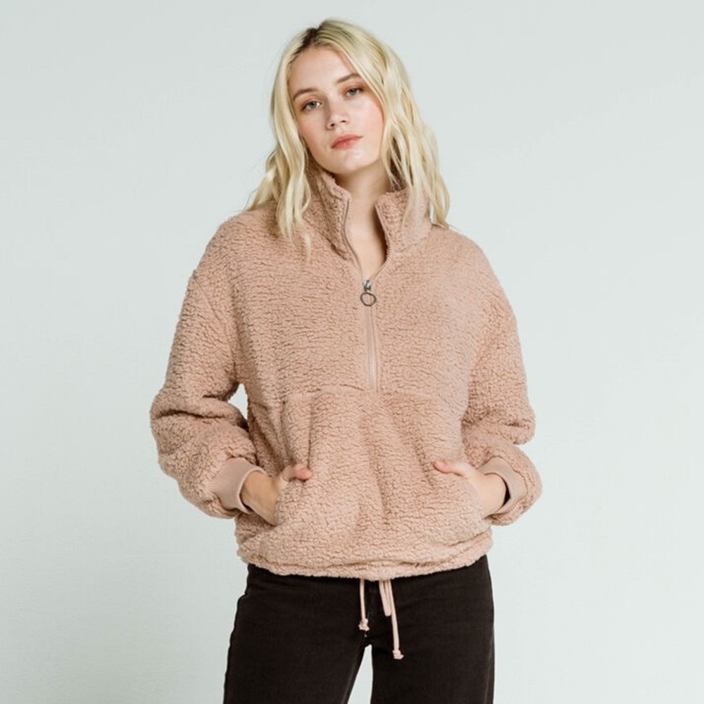 BILLABONG Dusty Pink Sherpa Jacket